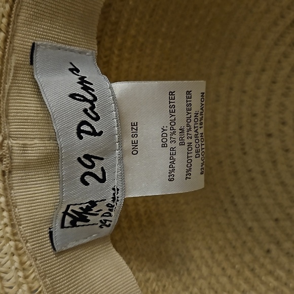 VTG 29 PALMS Cream Lace Bow Floppy Beach Coquette Hat - Picture 2 of 8